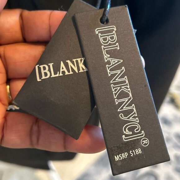 BlankNYC Size L Belted Dressy Trench Coat Black Faux Leather Classic Evening NWT - Picture 11 of 11